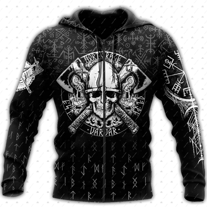 Custom Name Valhalla God Odin Warrior Wolf Fenrir Tattoo Vintage Retro Unisex 3DPrint Harajuku Pullover Casual Jacket Hoodies X4