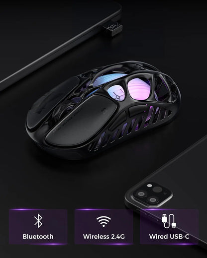 GravaStar Mercury X bežični gaming miš – senzor PAW 3950 od 32,000 DPI, brzina osvježavanja 1000Hz, samo 49g, šuplji okvir od magnezijske legure