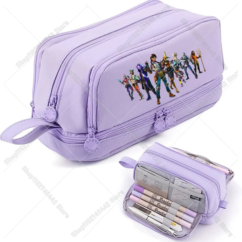 Game Anime Fortnites Student Pencil Case Cute Boy Girl Pencil Bag High-capacity Pencilcase Nylon Pen Case School Kids Stationery