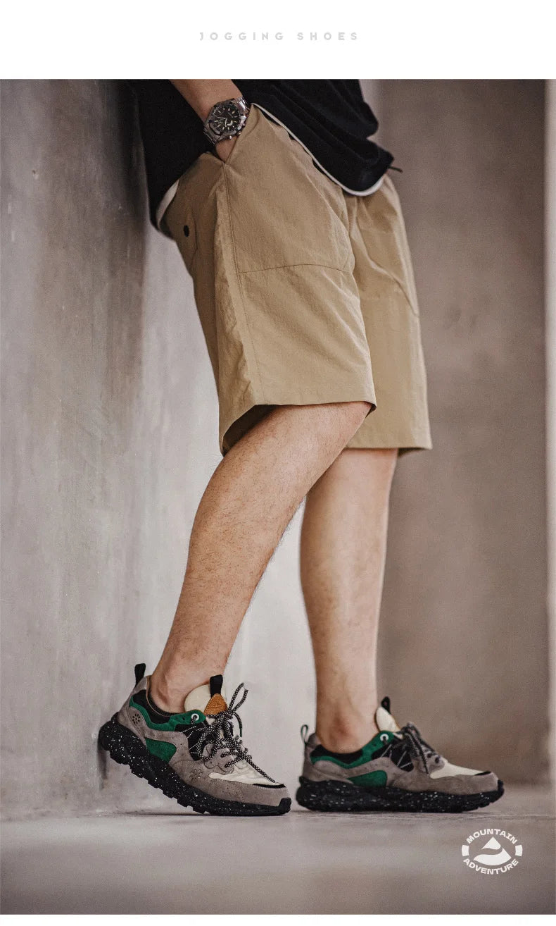 Sneakers sportive outdoor da jogging Maden Patchwork, traspiranti, con lacci, alla moda, da uomo, per corsa casual estiva, con suola spessa