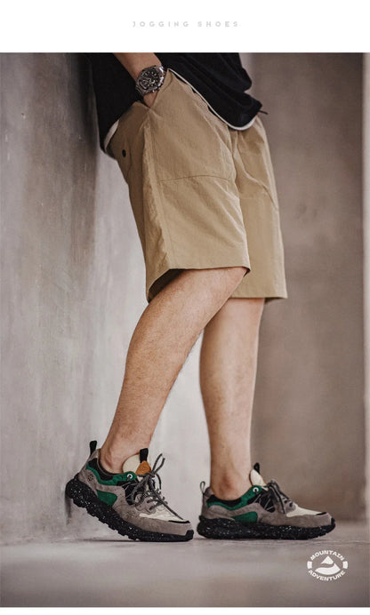Sneakers sportive outdoor da jogging Maden Patchwork, traspiranti, con lacci, alla moda, da uomo, per corsa casual estiva, con suola spessa