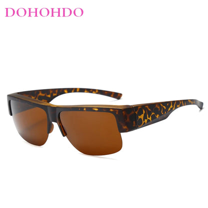 Men For Polarized Sunglasses Myopia Wear Over Prescription Glasses Photochromic Black Lens Half Frame Glasses Vintage Eyewear