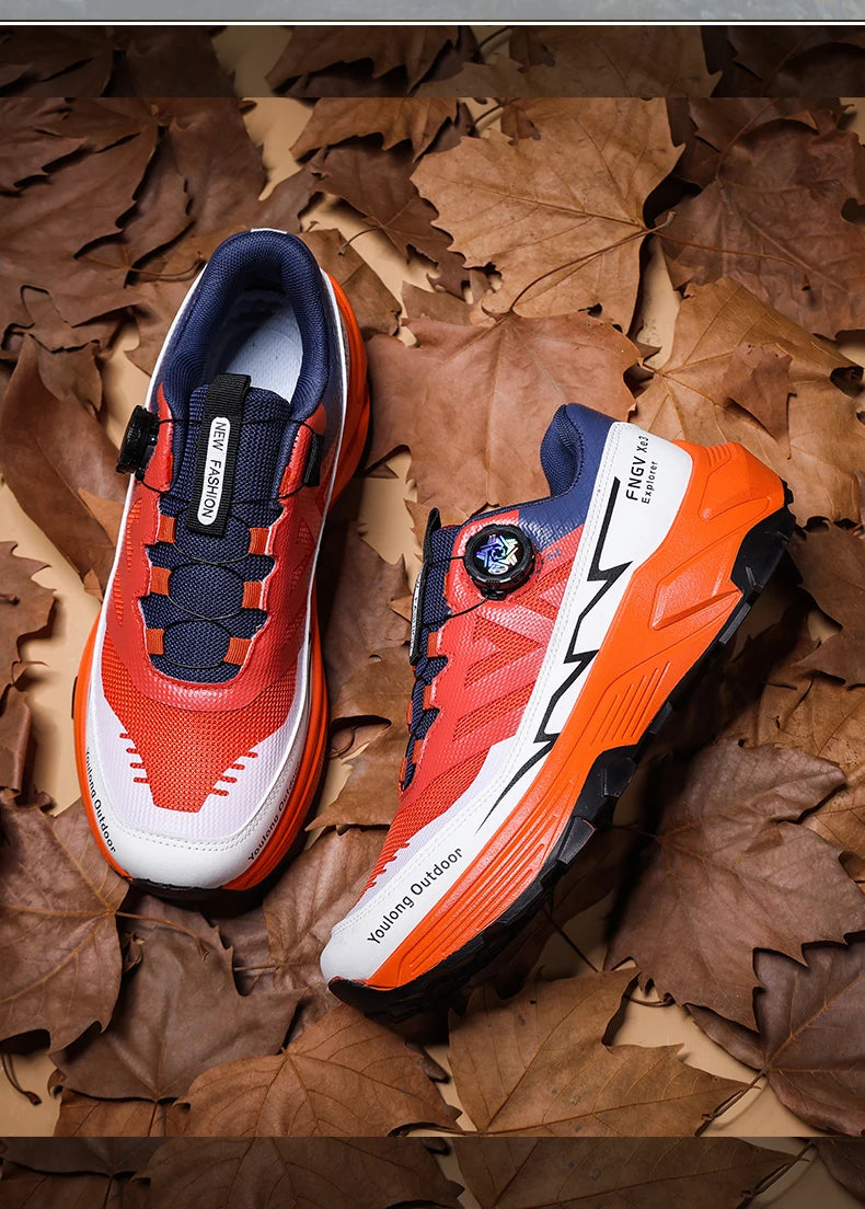 Sneakers til mænd, casual udendørssko, skridsikre, stødabsorberende og alsidige offroad-vandresko med komfortabel, blød sål til løb for mænd