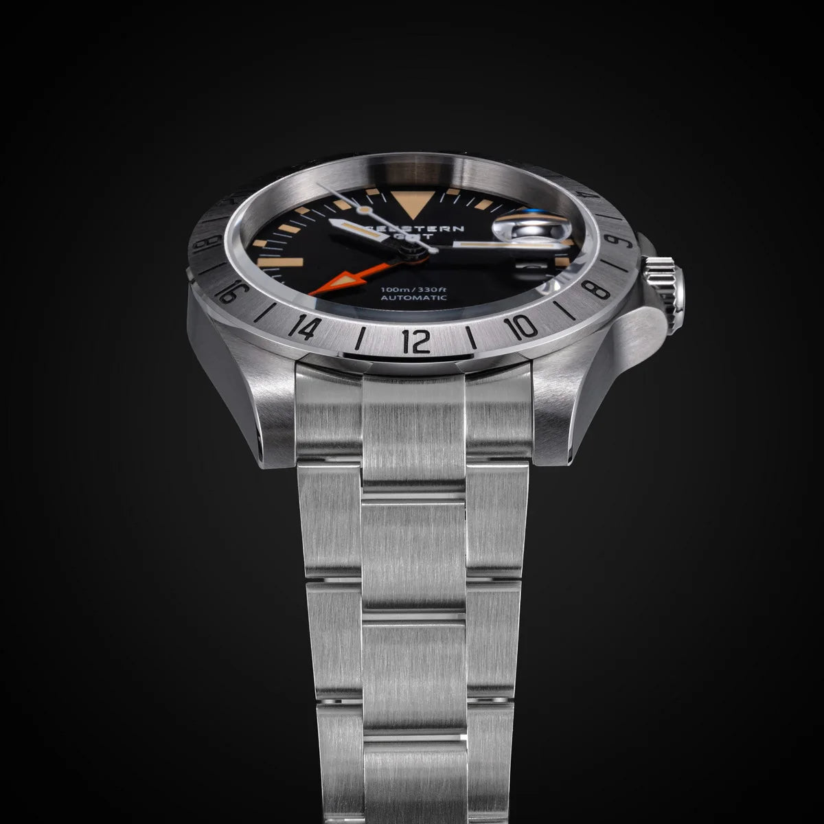 SEESTERN GMT Retro Watch for Men NH34 Automatic Movement Mechanical Wristwatches Sapphire Crystal Fine-tuning Pull Button S436