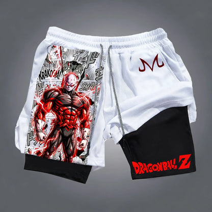 Dragon Ball Anime Peripheral GOKU Vegeta Printed Sports Double-layer Shorts 2025 American Men's Summer Loose Breathable Pants