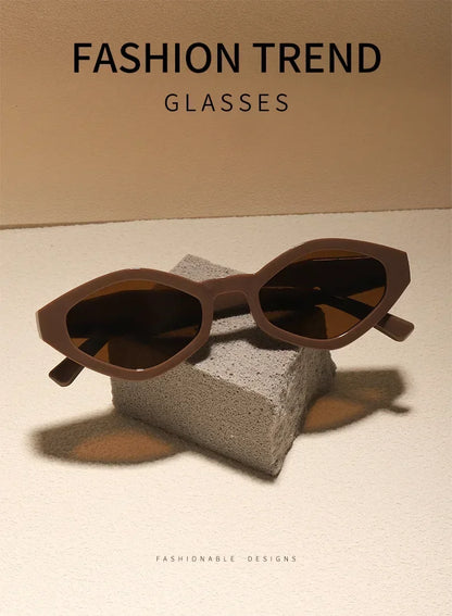 European and American Versatile Irregular Small Frame Sunglasses Fashionable and Trendy UV Resistant Street Photography Glasses