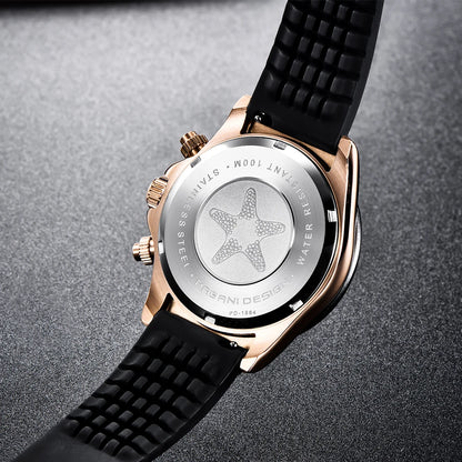 PAGANI DESIGN New Ceramic Bezel Men Quartz Wristwatches Luxurys Sapphire Glass Chronograph 100m Waterproof Stainless Watches Men
