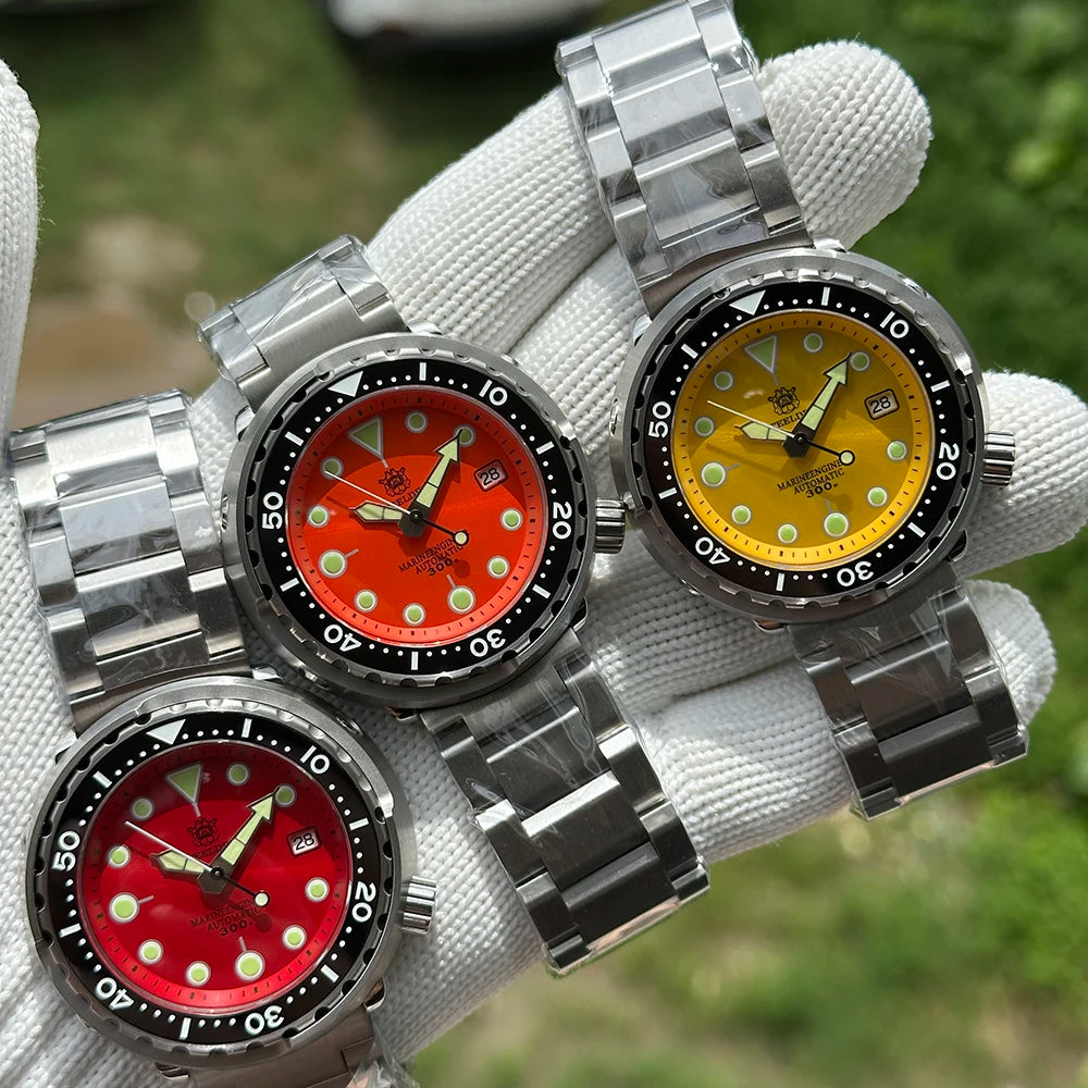 STEELDIVE Popular SD1975 47.5MM Case Red Dial 300M Waterproof AR Sapphire Glass Tuna Dive Men's NH35 Automatic Watches for You