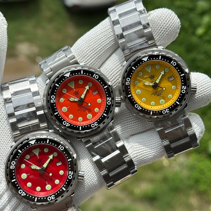 STEELDIVE Popular SD1975 47.5MM Case Red Dial 300M Waterproof AR Sapphire Glass Tuna Dive Men's NH35 Automatic Watches for You