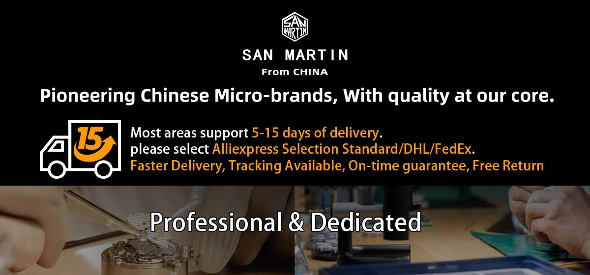 San Martin 39mm Aventurine Gemstone Dial Luxury Men's Watch NH34 GMT Automatic Mechanical Sapphire Waterproof Luminous SN0129