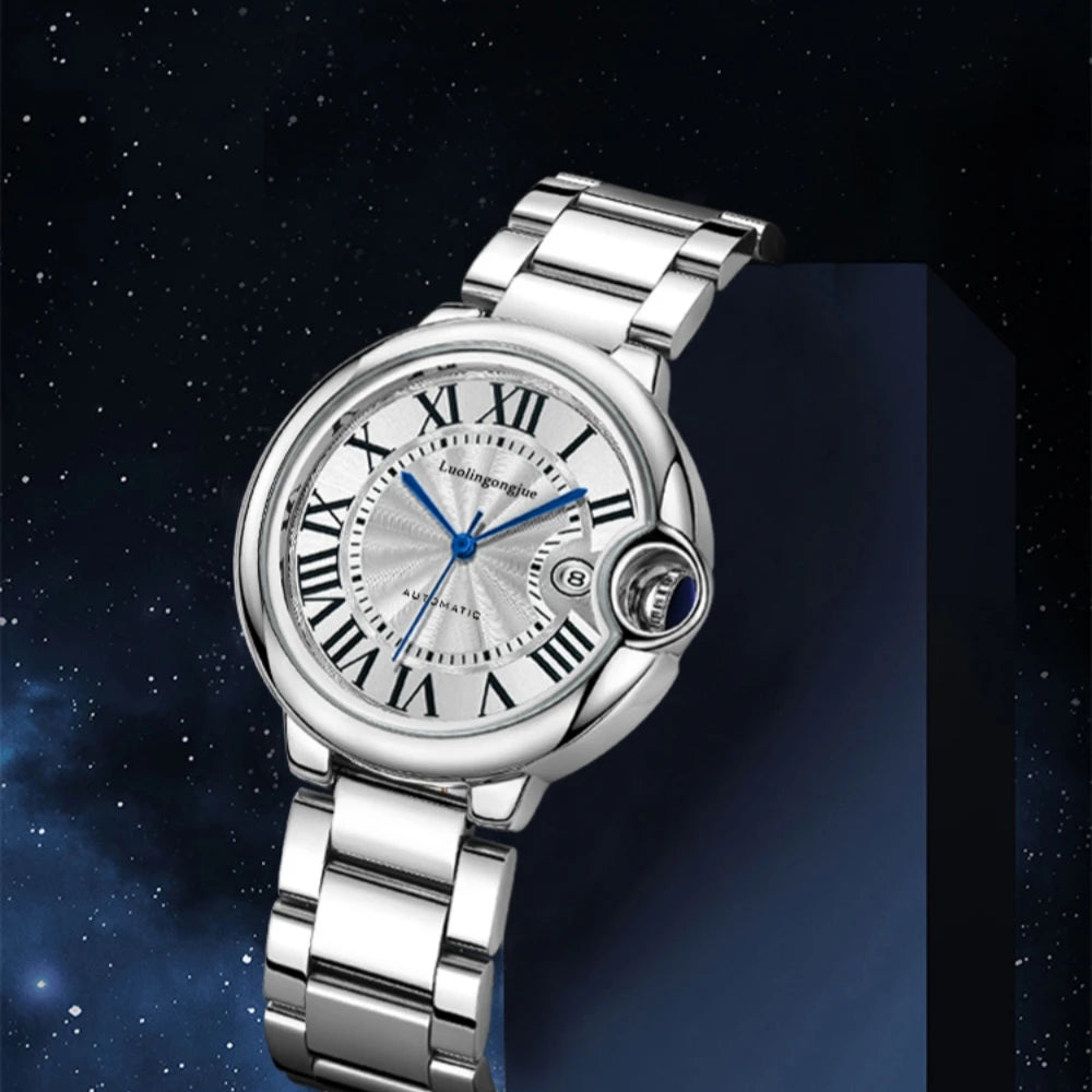 European and American Style High-End Business Series Men's Mechanical Watches, Automatic Winding, Skeleton Design, High Aesthetic Value, Light Luxury, Fashionable, Casual, Versatile, Trendy Men's Watches for Social Guys, the