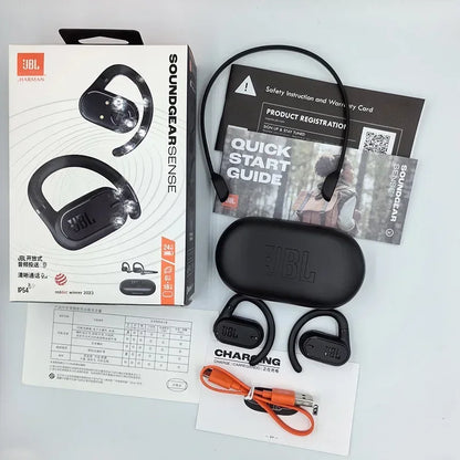 Écouteurs sans fil JBL Soundgear Sense True Wireless à crochet d'oreille, écouteurs ouverts, écouteurs de sport pour la course, écouteurs pour jeux et musique, JBL originaux