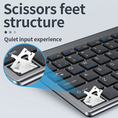 Kabellose Tastatur Bluetooth 5.0&3.0&2.4G FN+1/2/3 Dual-Mode 350mAh ultradünne Tastaturen für Laptop, PC, TV, iPad, Macbook und Android