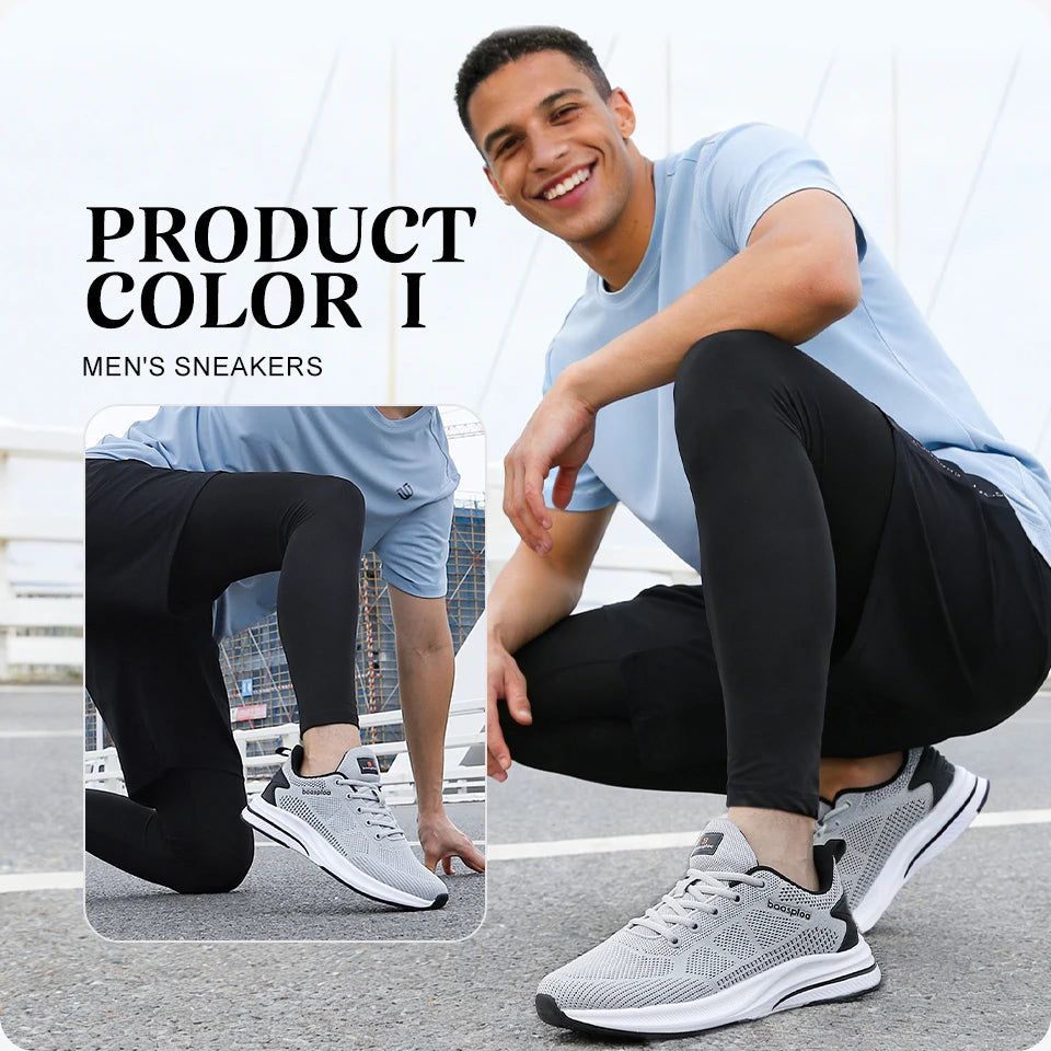 Baasploa Running Shoes Men's New Casual Lightweight Designer Mesh Sneakers Male Outdoor Breathable Lace-Up Sports Walking Shoes