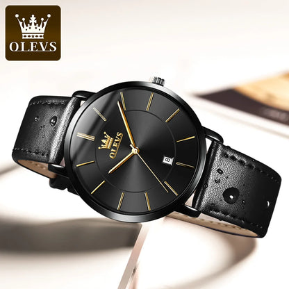 OLEVS 5869 Men's Watch Japan Quartz Movement Thin Case Fashion Waterproof Watch For Men Calendar Simple Original Male Wristwatch