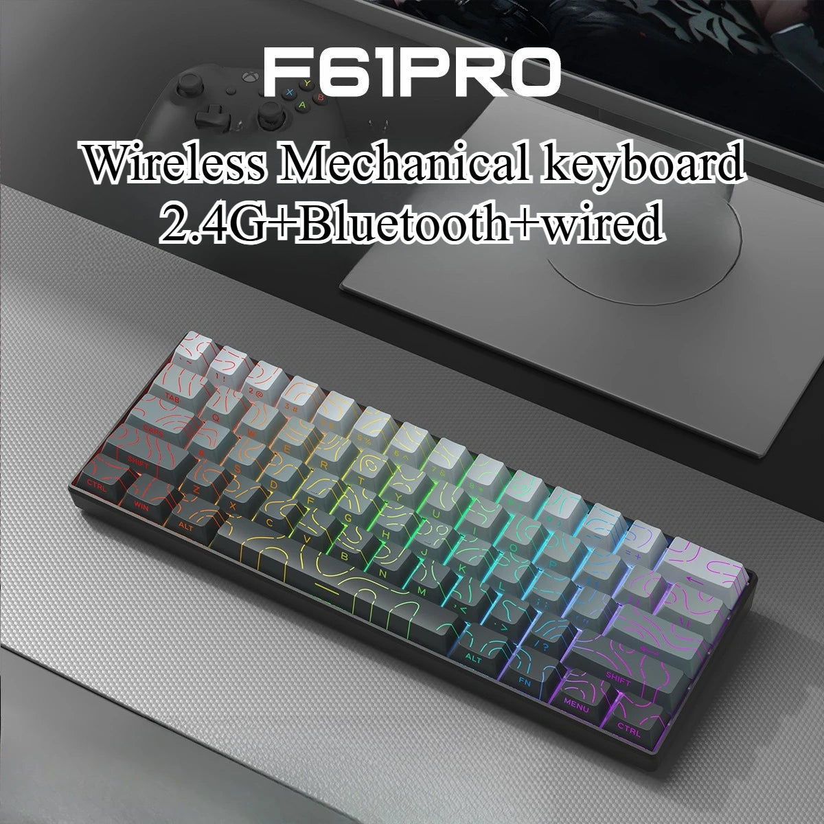Keyboard Bluetooth Wireless Mechanical keyboards rgb Gamer teclado para tablet mecanico 60% ipad Backlit Mini usb key board