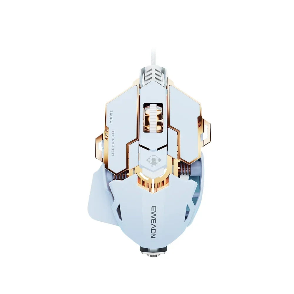 Mouse gaming cablato e-sport meccanico G5 RGB 9 pulsanti con programmazione macro, silenzioso, 12800 DPI per computer desktop e laptop