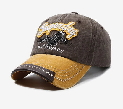 Unisex Sporty Cotton Washed Baseball Cap - Stylish ORIGINAL THE BLACK Letter Embroidery, Casual Sunshade for Outdoor Sports