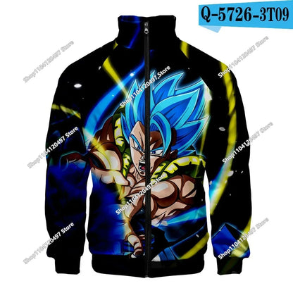 Anime Goku Dragon Ball Jacket Men Women Harajuku Hip Hop Japanese Zip Up Hoodies Goku Clothes Stand Collar Sweatshirt