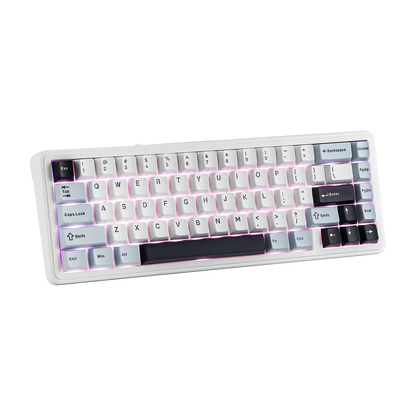Teclado mecánico EPOMAKER x AULA F65 con distribución 65%, hot-swap, montaje gasket y conexión con cable/Bluetooth/inalámbrica 2.4G para Mac/Win