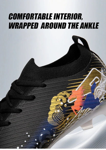 New Men's Football Boots Soccer Cleats FG Non-Slip Training Shoes Soccer Shoes Long Spikes Match Ultralight Outdoor Drop Shipping