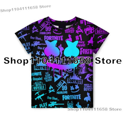 Banana Peely T-shirt Women's Tee Kids Fortnite T-Shirt 3D Printed Men's Battle Royale Game Summer Tops Birthday Gifts