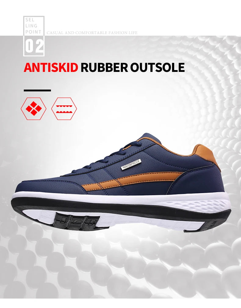 YRZL férfi cipő tavaszra és őszre, vízálló gyalogló sneaker, szabadidős férfi bőr sportcipő, csúszásmentes lábbeli, teniszcipő férfiaknak