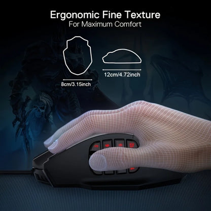 E-YOOSO X-39 programmierbare Gaming-Maus, kabelgebundene RGB-Maus mit 18 Tasten, 8 herausnehmbaren Gewichten, 5 DPI-Stufen, ergonomischem Griff für Computer