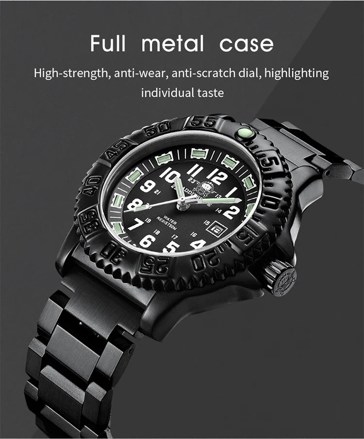 ADDIESDIVE 2023 Men's Sports Watch Military Sports Luxury Rotating Bezel Luminous Watch Nylon Strap 50m Waterproof Quartz Watch