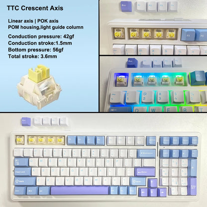 Aula F99 Gaming Mechanical Keyboard Three Mode 2.4g Wireless Bluetooth Wired Hot Swap PBT Gasket RGB For Games Typing 99 Keys