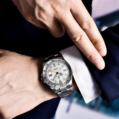 PAGANI DESIGN GMT Watch Automatic Mechanical Watch Stainless Steel Luxury Sapphire 100m Waterproof Clock Reloj Hombre PD1682