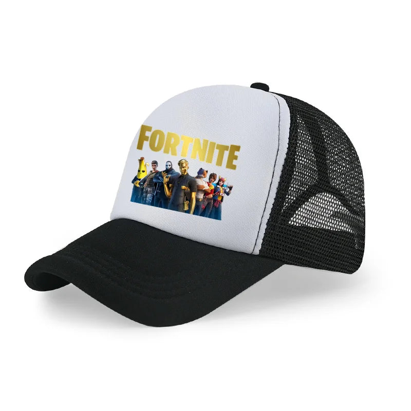 Fortnite Baseball Cap Cartoon Game Printed Hat Kids Summer Breathable Mesh Hat Adjustable Peaked Cap Childrens Birthday Gift