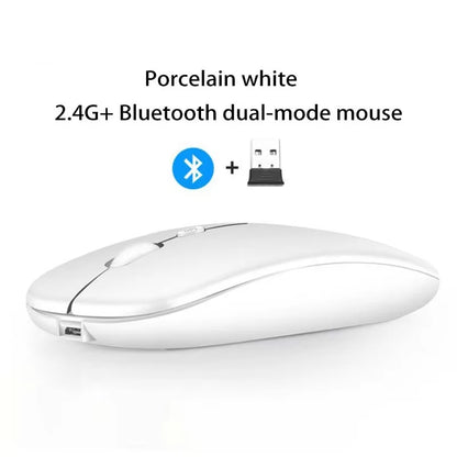 Rechargeable Wireless Mouse Bluetooth 2.4GHz Dual Modes Ergonomics DPI Readjustable Silence USB Portable Mouse for PC Laptop