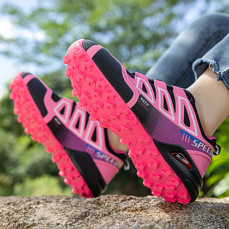 Hiking Shoes Women's Outdoor Hiking Sports Shoes, Non-slip Hunting Tactical Shoes, Breathable Lace-up Climbing Shoes, Cycling