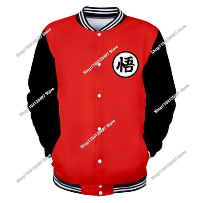 Uniforme de béisbol de estilo urbano de Dragon Ball para hombre, mujer y niños; disfraces de Son Goku para adultos; chaquetas; abrigos de primavera y otoño; cárdigans; sudaderas; regalo