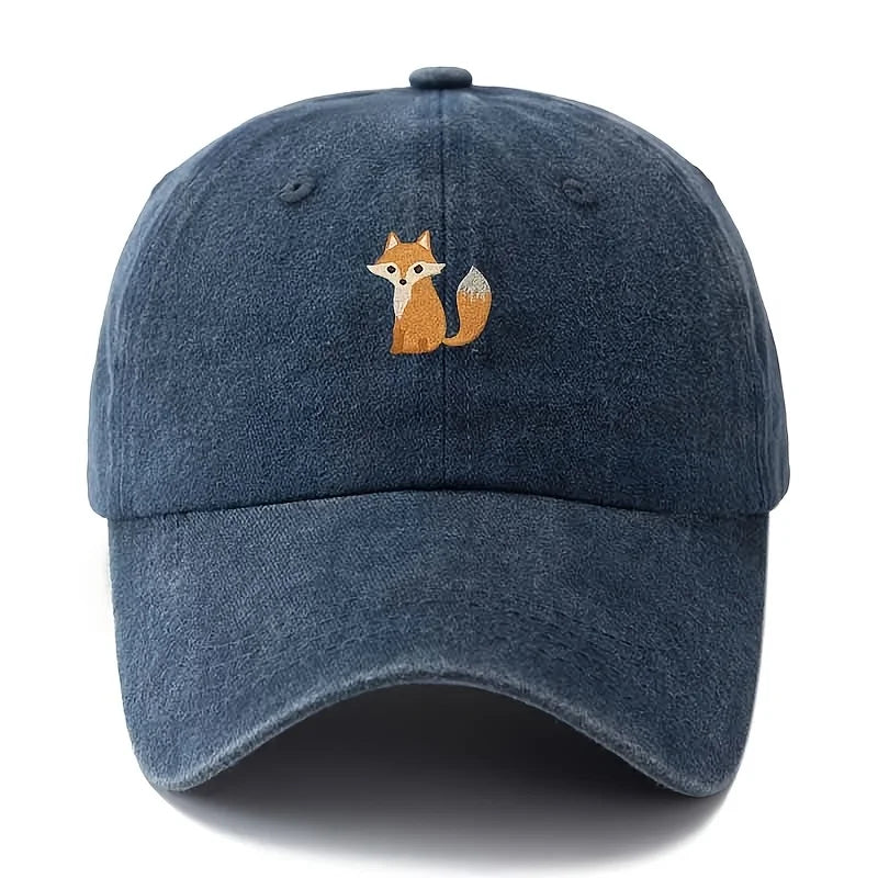Schattige baseballpet met vossenprint voor dagelijkse casual mode, veelzijdige pet voor in de stad, geschikt voor mannen en vrouwen