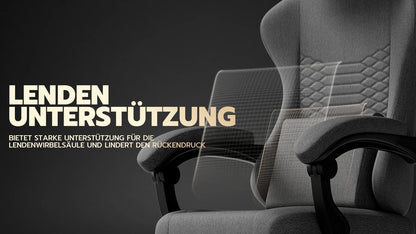 Dark Gray Fabric Gaming Chair Ergonomic Racing Office Chair with Massage, Footrest, Adjustable Headrest & Lumbar Support for PC Gaming