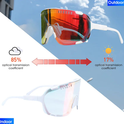 Original DEVOURS Photochromic Cycling Sunglasses Men women Sport Mountain Bike bicycle Glasses MTB Eyewear Discoloration