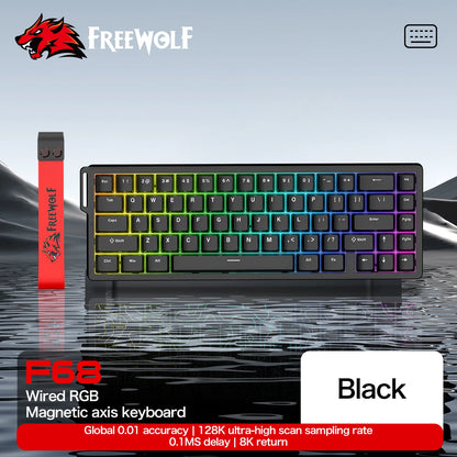 ATTACK SHARK X68HE Magnetic Switch Gaming Keyboard 8KHz Rapid Trigger Mechanical Keyboard | FREEWOLF F68/F68 Pro Wired & Wireless Magnetic Gaming Keyboard