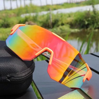 New Cycling Sunglasses Large Frame UV400 Shades UV Protection Outdoor Sports Windproof Anti-Ultraviolet Hiking Climbing Goggles