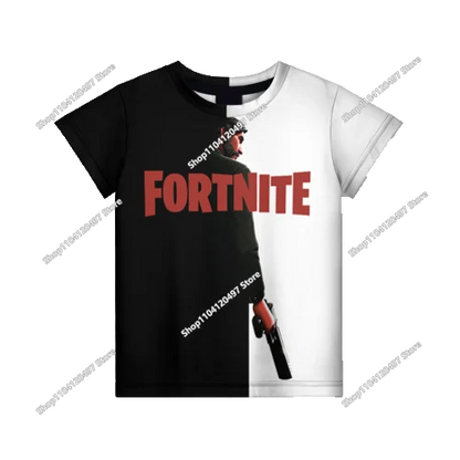 Tricou Fortnite pentru băieți, tricou de vară cu tematică anime și jocuri, tricou universal, tricou drăguț, tricou basic Battle Gamer, cu mânecă scurtă, pentru bărbați
