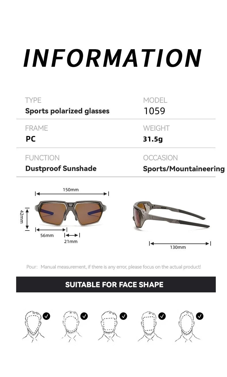 OKUMA New outdoor fishing fishing glasses for UV400 polarization to find fish, suitable for cycling, hiking and mountaineering.