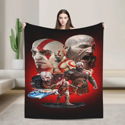 God of War Games Kratos Cartoon  Blanket Quality Soft  Bedding Throws Winter Travel Office Home Decor Aesthetic Bedspread