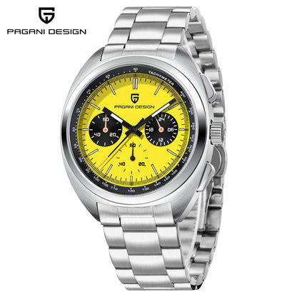 PAGANI DESIGN 2025 New Panda Dial Men Watches Luxury Quartz Watch For Men Japan VK63 Sport Chronograph Sapphire glass Wristwatch