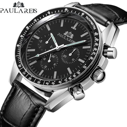 PAULAREIS P Brand Luxury Men Mechanical Watches Calendar Business Watch Mens Sports Waterproof Stainless Steel Automatic Watches