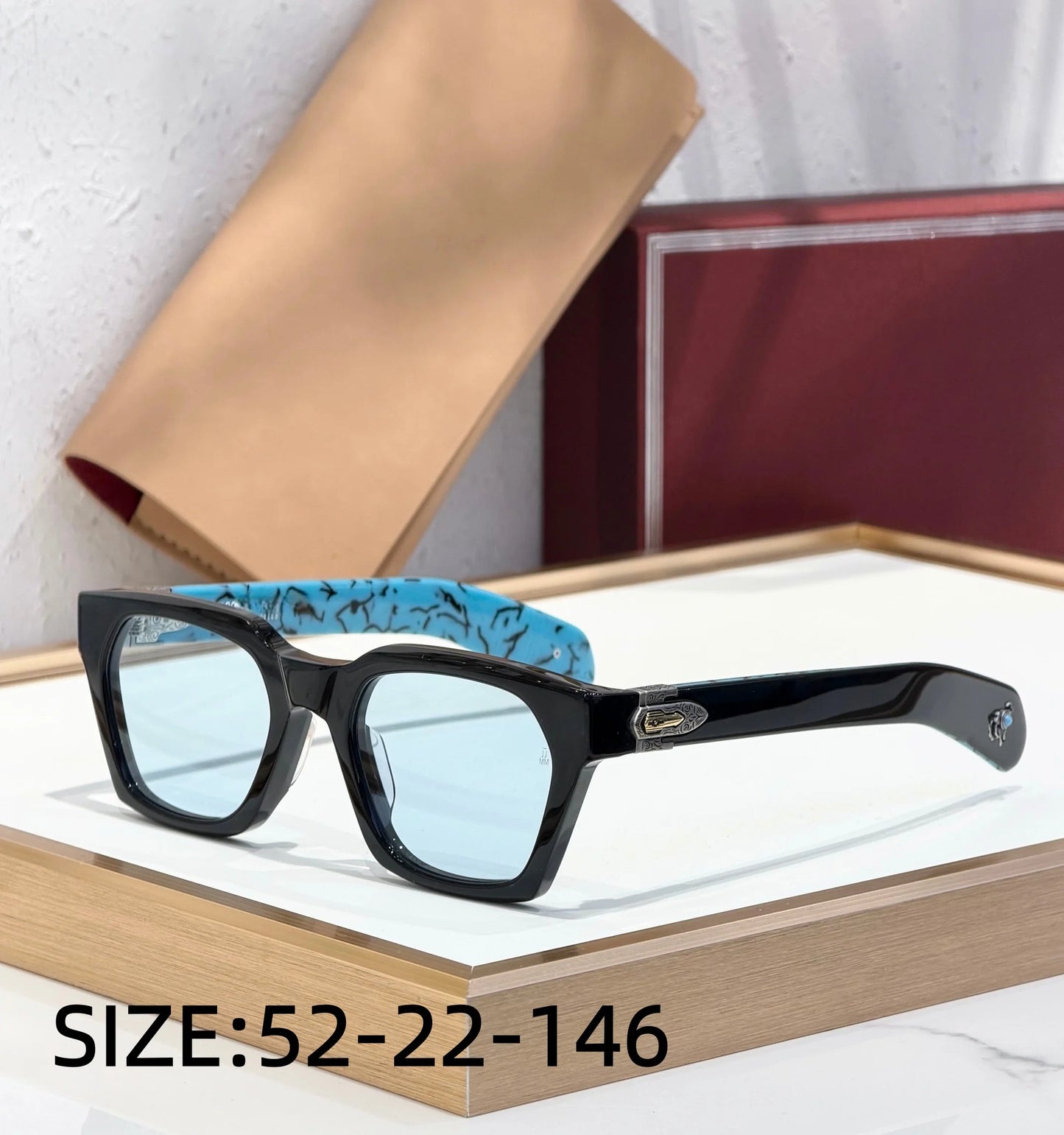 Sterett Luxury Sunglasses Acetate Frame Handmade Limited Edition Paddle Temples Premium Quality