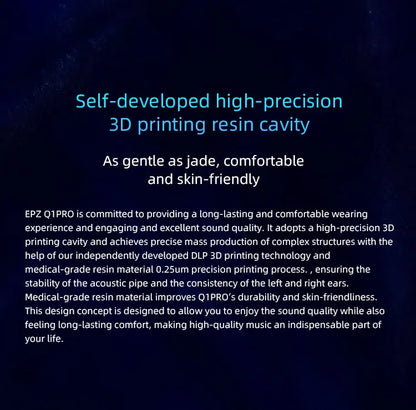 EPZ Q1 Pro Yunshuilan Earphones Wired HIFI Bass Earbuds IEM In Ear Gaming Headphones MIC Type C 0.78 2 Pin Detachable Cable