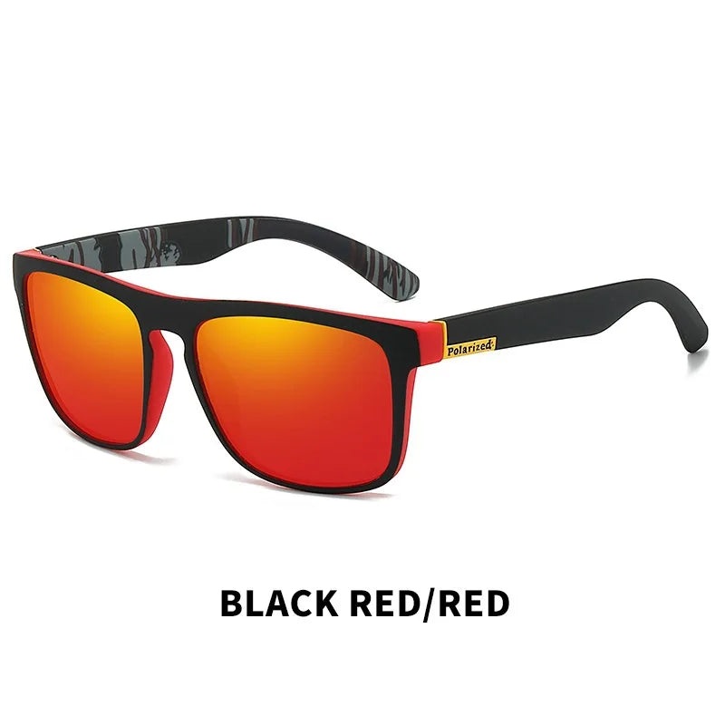 Black Polarized Square Sunglasses Men Women Fashion Classic Driving Shades for Outdoor Sports Cycling Travel Fishing Eyewears