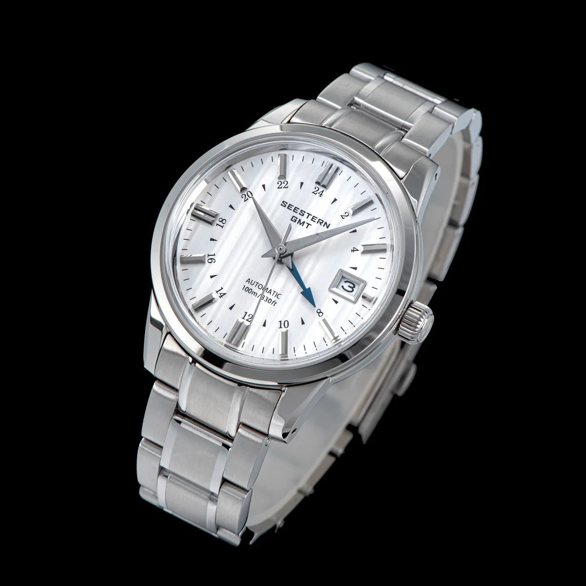 SEESTERN Men's Automatic Mechanical Wristwatch NH34 GMT Movement 10bar Waterproof Domed Sapphire Crystal Watch Limited S446 New