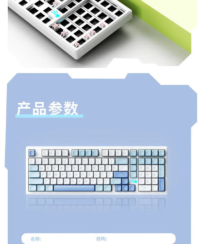 VTER Galaxy100 Full Aluminum Mechanical Keyboard Tri-mode Bluetooth 2.4G Gasket Mount Hot-Swap RGB Gaming Keyboard for PC Mac